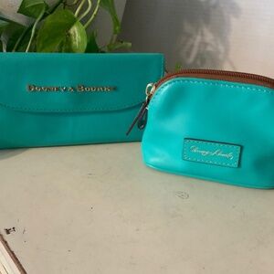 Dooney & Bourke City Leather Wallet & Florentine Coin Pouch in Jade / Spearmint